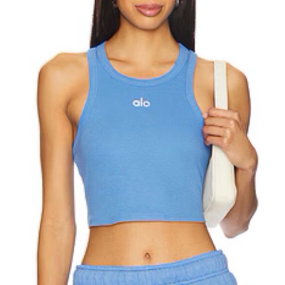 ALO Yoga Tops - Alo Yoga Aspire Tank Crystal Clear Blue/White L